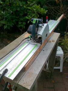 18. using aanother cool powertool to cut tapers into the mizzen mast