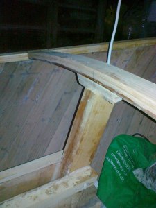 4. front of case braced with a deck beam