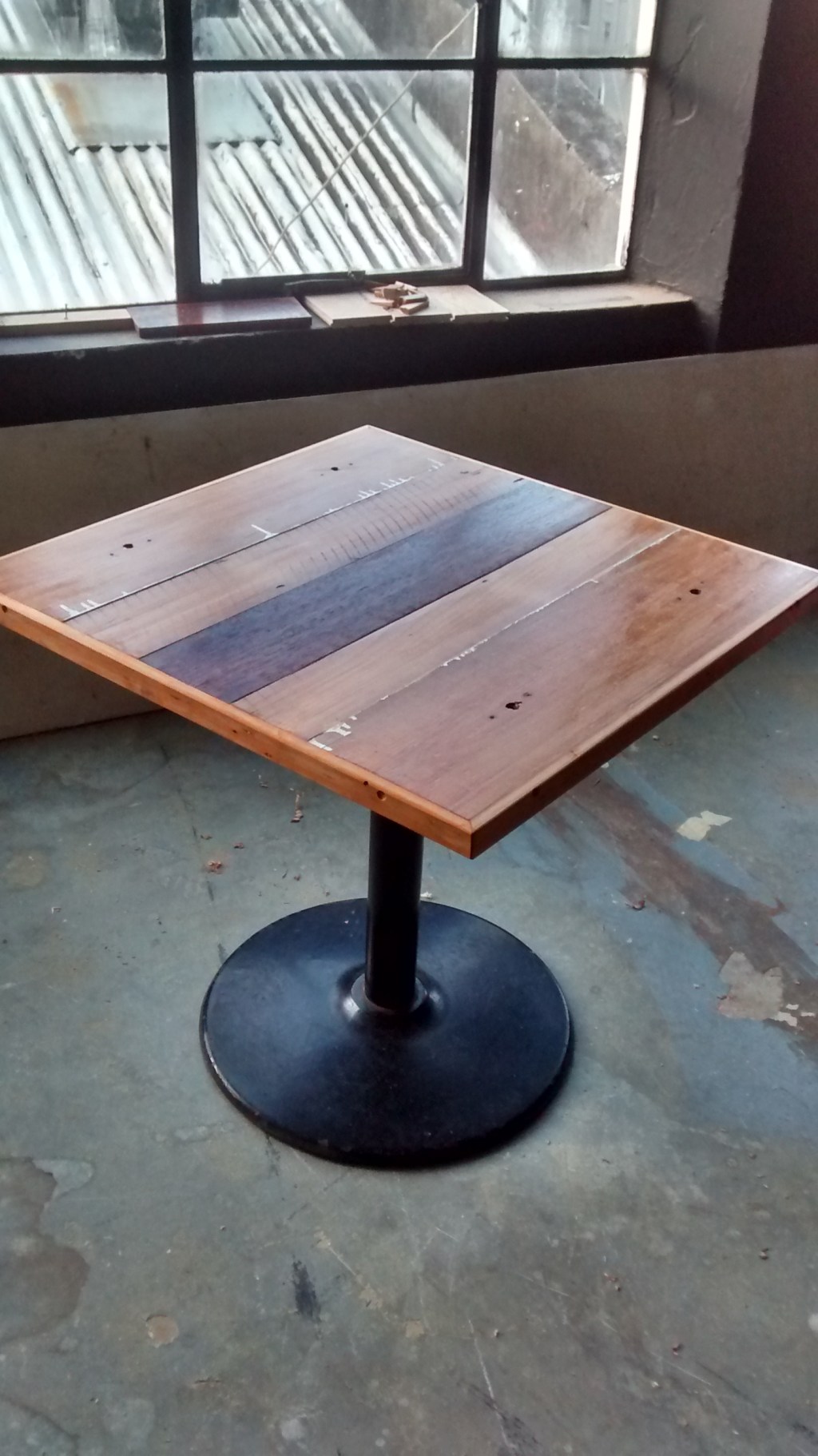 Upcycled wooden cafe tables