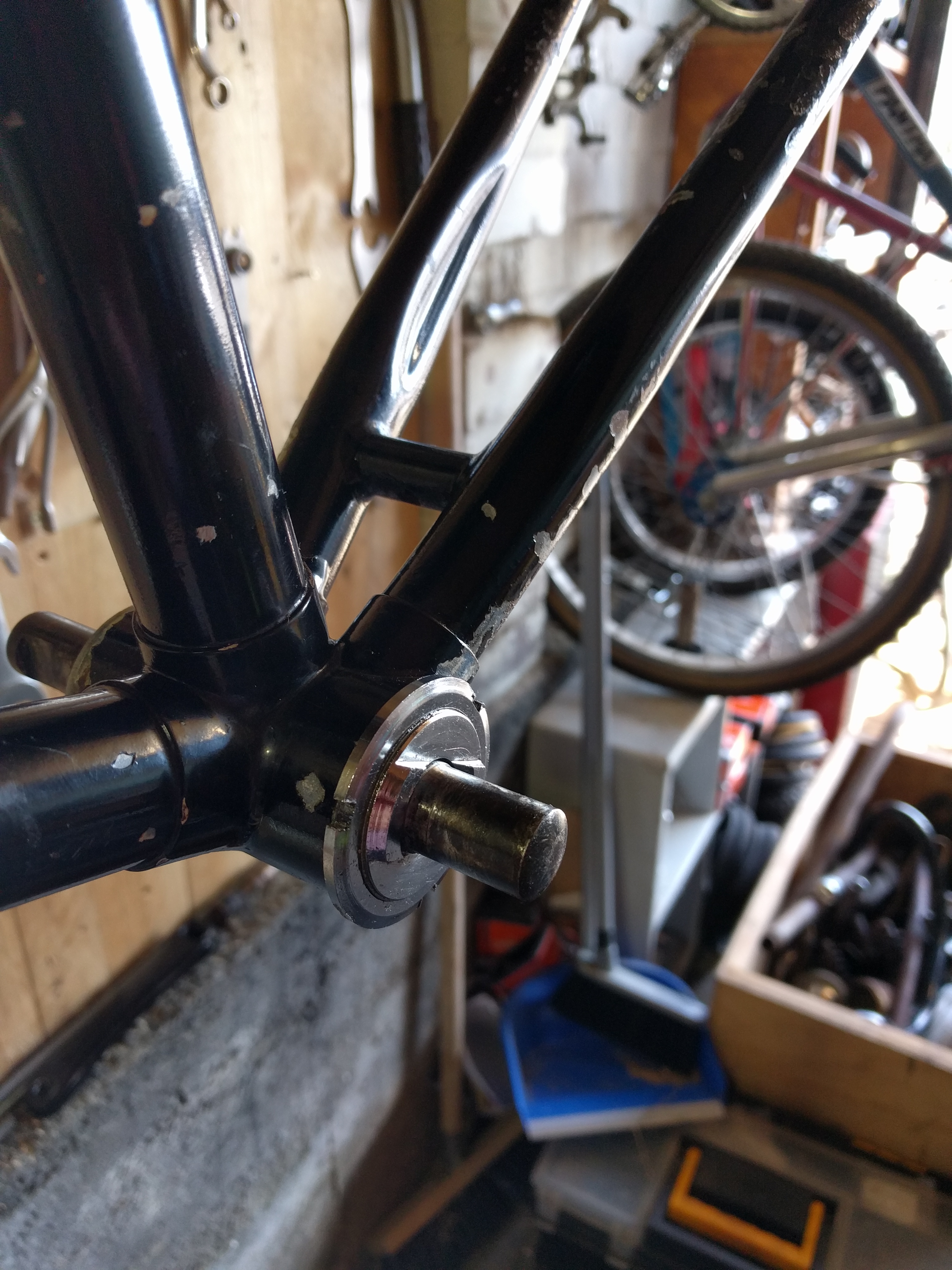 The cottered BB bearings overhauled and re- installed.